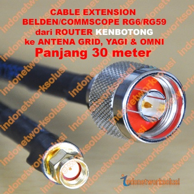 KENBOTONG CABEL EXTENSION COMMSCOPE untuk ANTENA GRID SEKTORAL YAGI OMNI (30m)