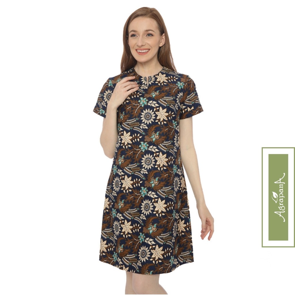 Agrapana Dress Batik Baju Dres Wanita Modern Couple