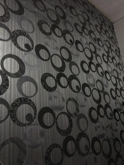 Wallpaper Dinding Bulat Lingkaran Abu Abu Elegan