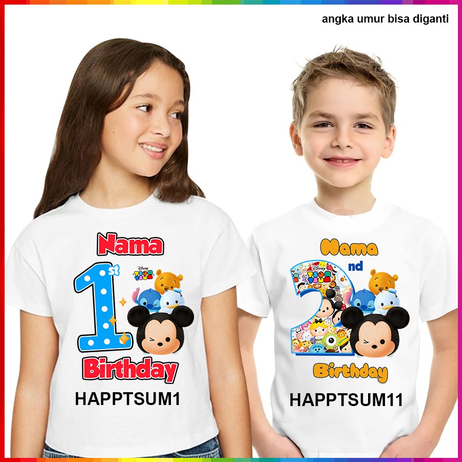 [FREE NAMA!!] Baju Kaos COUPLE  ANAK DAN DEWASA TSUM TSUM TSUM2 BANYAK MOTIF