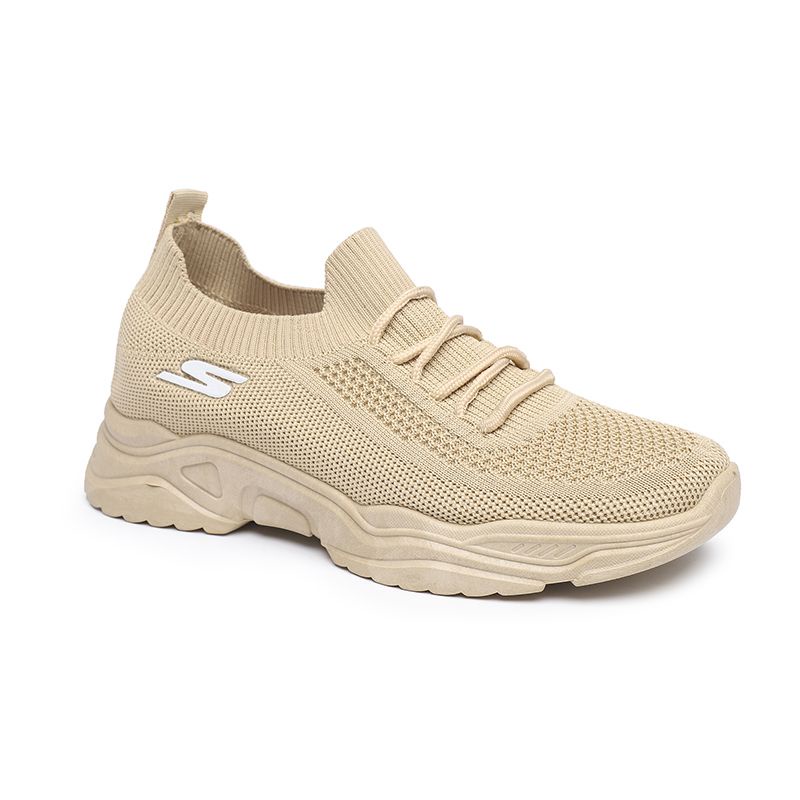 [GROSIR][COD] SEVEN_DAY SEPATU RAJUT WANITA SLIP ON OLAHRAGA TANPA TALI SPORT SHOES FZ-F26 KHAKI