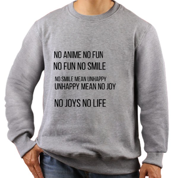 NO ANIME NO LIFE Longsleeve Color Grey