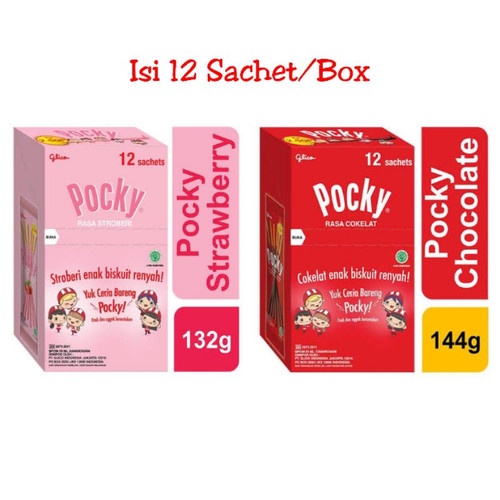 

Pocky Biskuit Cokelat & Strawberry Stik 1 Box isi 12 Sachet