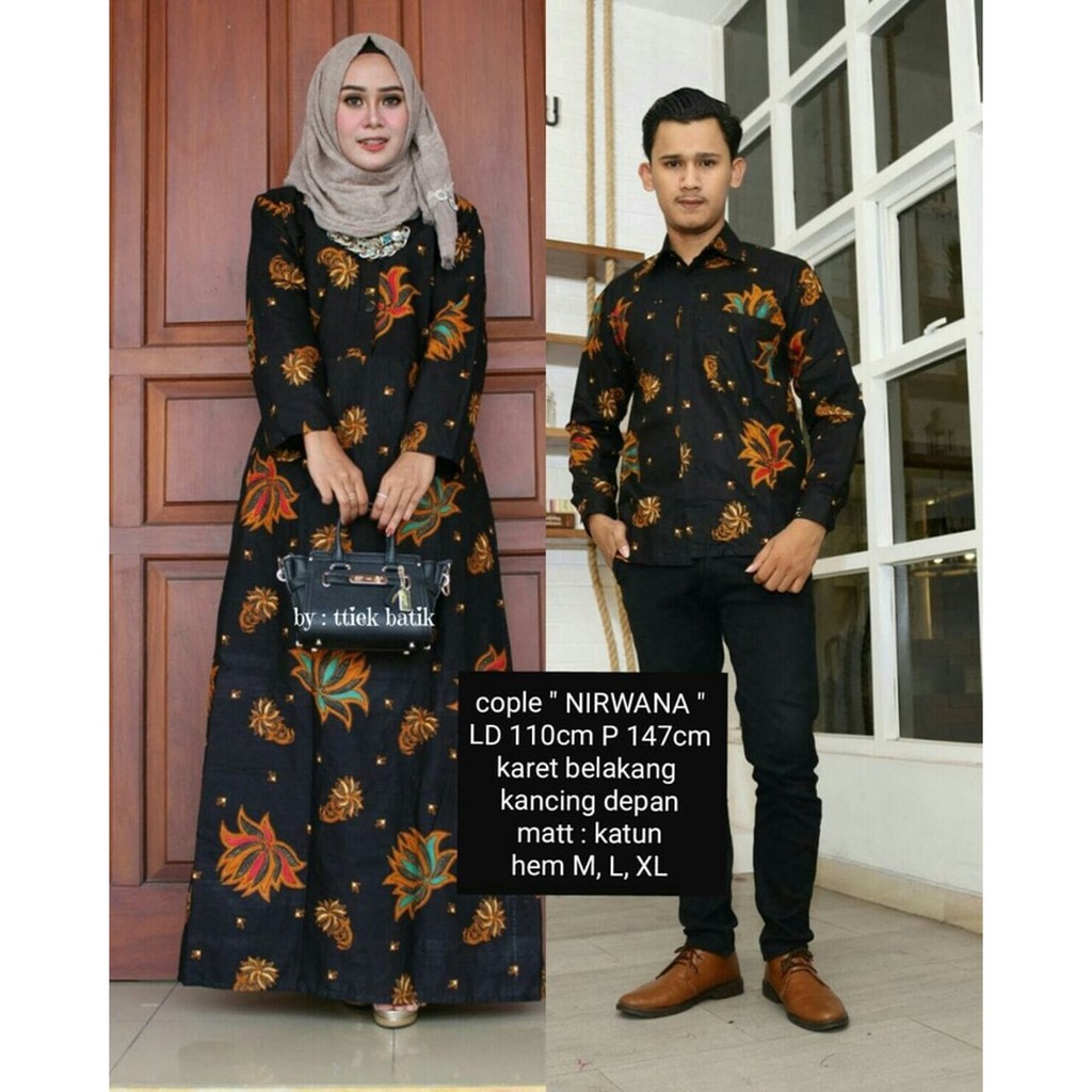 BATIK COUPLE SARIMBIT SIRIUS SERAGAM PESTA HIJAB MODERN KUTUBARU