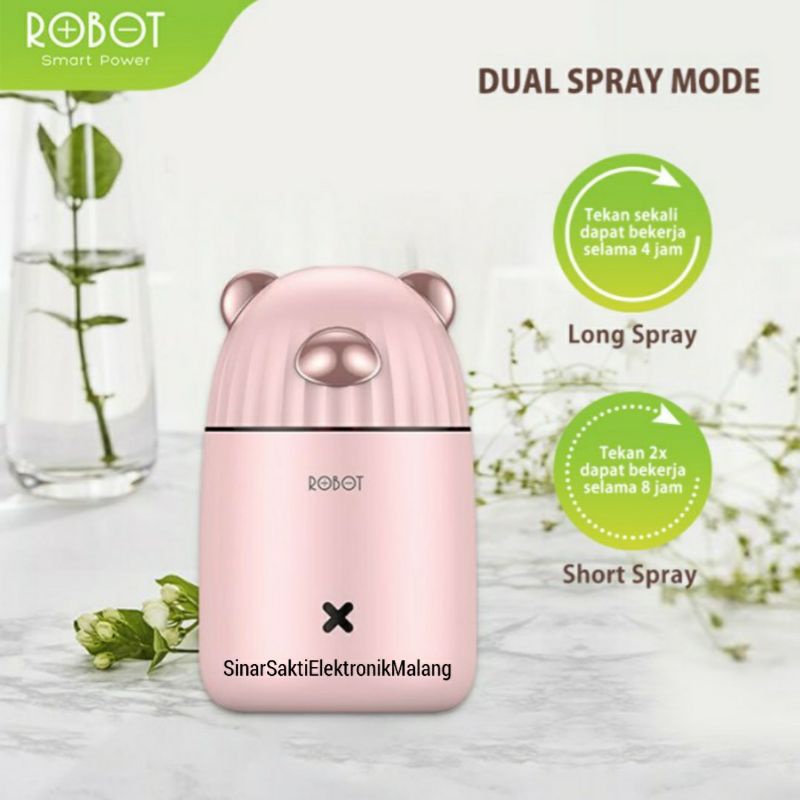 Robot Air Humidifier Diffuser Usb Pink Bear Pelembab Udara Ruangan