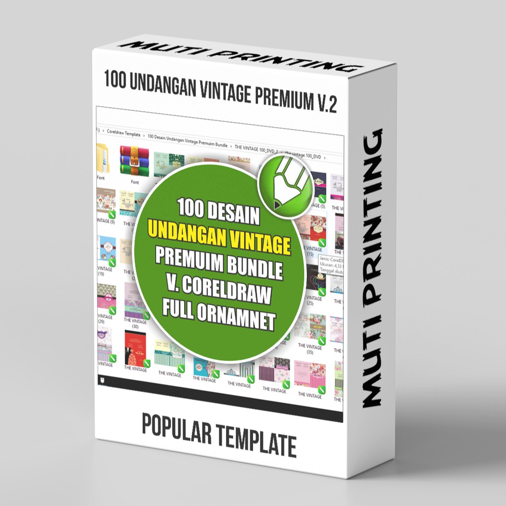 100 Undangan Vintage Premium V.2 Versi CorelDraw - Siap Edit &amp; Cetak