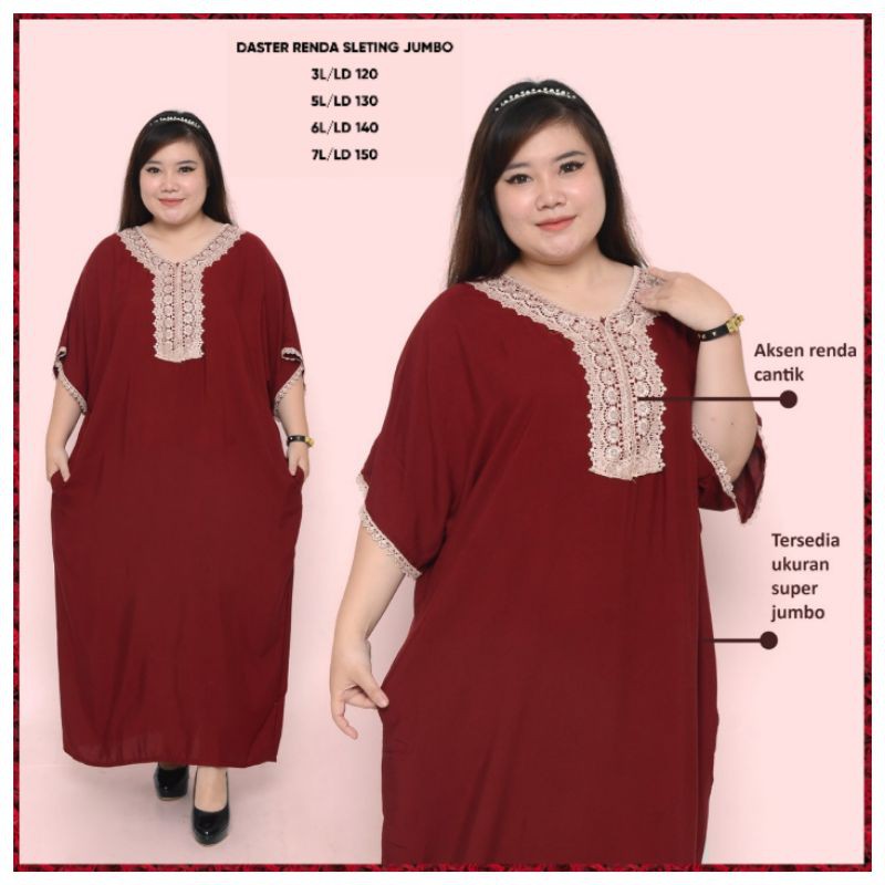 DASTER JUMBO RAYON SELETING DEPAN WANITA DEWASA