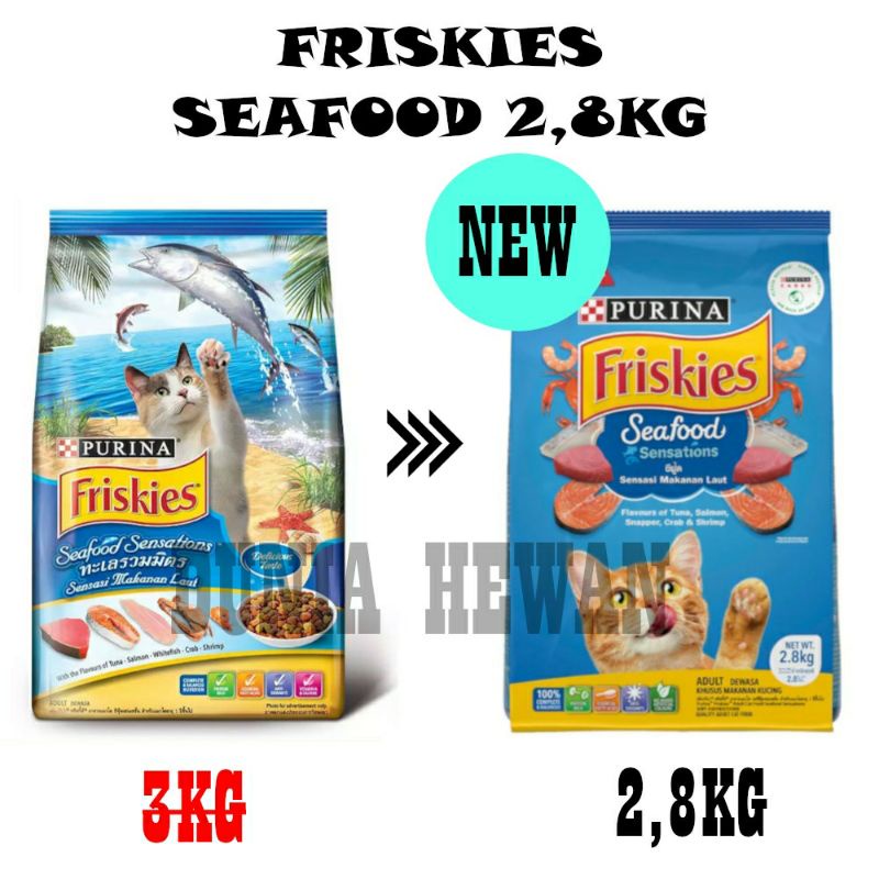 FRISKIES ADULT Seafood / Sea food Sensations 3kg 3 kg kemasan baru 2.8kg 2.8 kg 2,8kg 2,8 kg