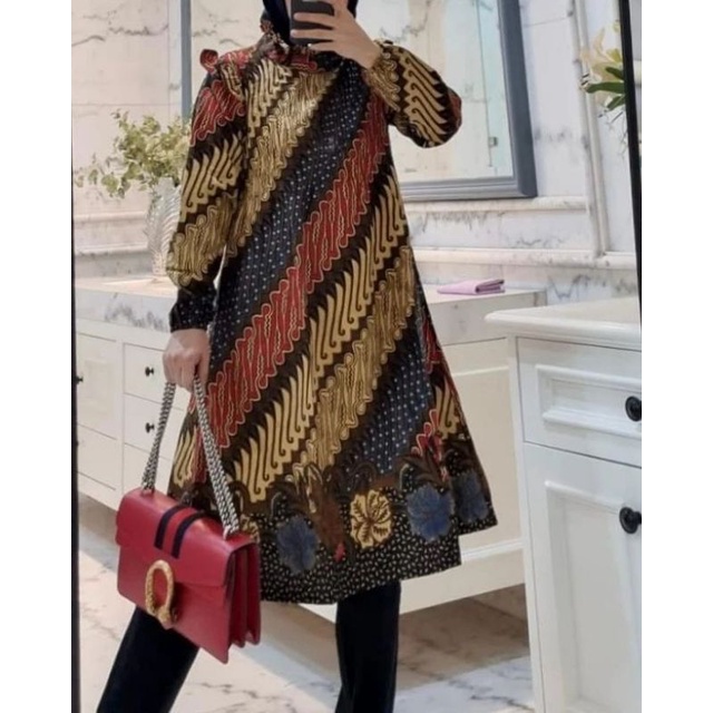 Tunik Full batik solo lapis trikot ori by Edness Kayla