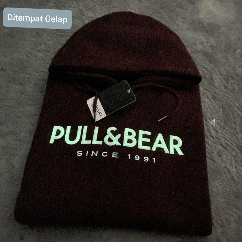 Hoodie Pull And Bear Sablon Glow In The Dark ( Unisex ) Jumbo M - 3XL - COD ( Bayar Ditempat )