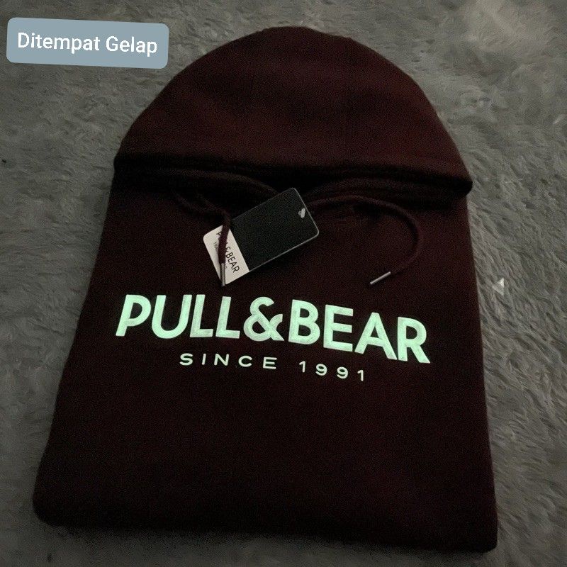 Hoodie Pull And Bear Sablon Glow In The Dark ( Unisex ) Jumbo M - 3XL - COD ( Bayar Ditempat )