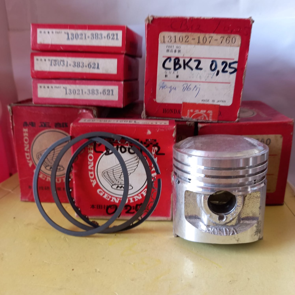 Piston + Ring Honda CB100 K2 os 0.25 Original Honda