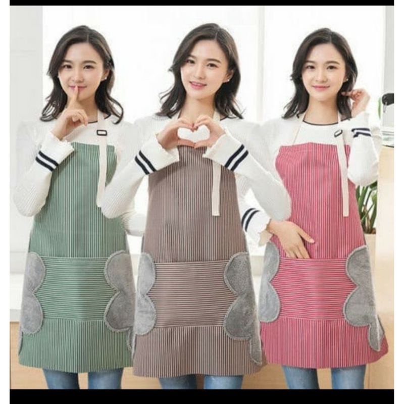 Apron Masak Waterproof / Celemek Masak Anti Air - Terdapat Kain Handuk