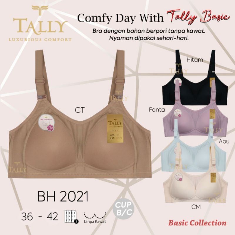 Tally Bra Bh 2021 | Tanpa Kawat | Busa Tipis | Cup B Besar