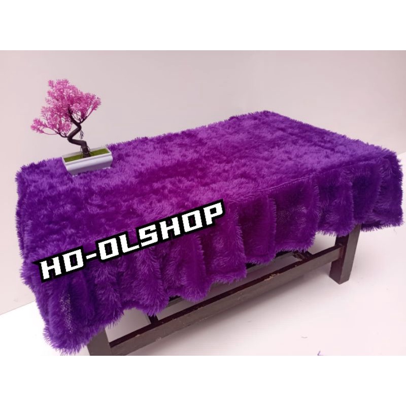 Taplak Meja Rumbai Bulu Rasfur/Taplak Rumbai Bulu Rasfur/Taplak Meja Ruang Tamu/Taplak Meja Rumbai