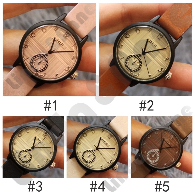 [COD] Jam Tangan Wanita Fashion Analog Quartz Strap Pu Leather