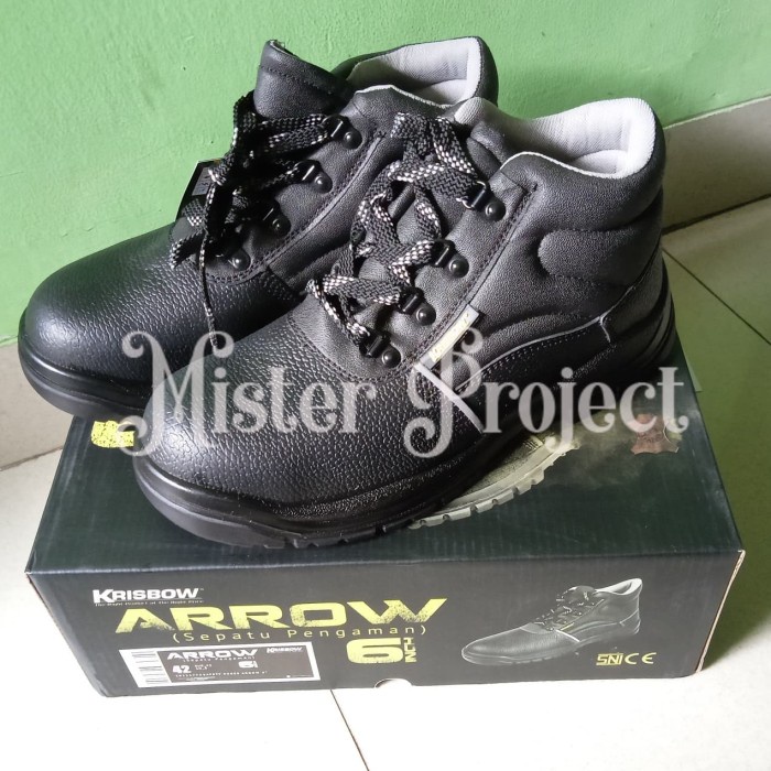 Zss015 Sepatu Safety Krisbow Arrow 6" Hitam / Sepatu Proyek Krisbow Xz3X0S20