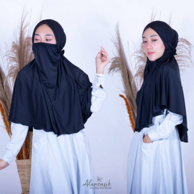 Jilbab gardenia anti corona hijab instan niqob jilbab masker ALANTASIK R.14