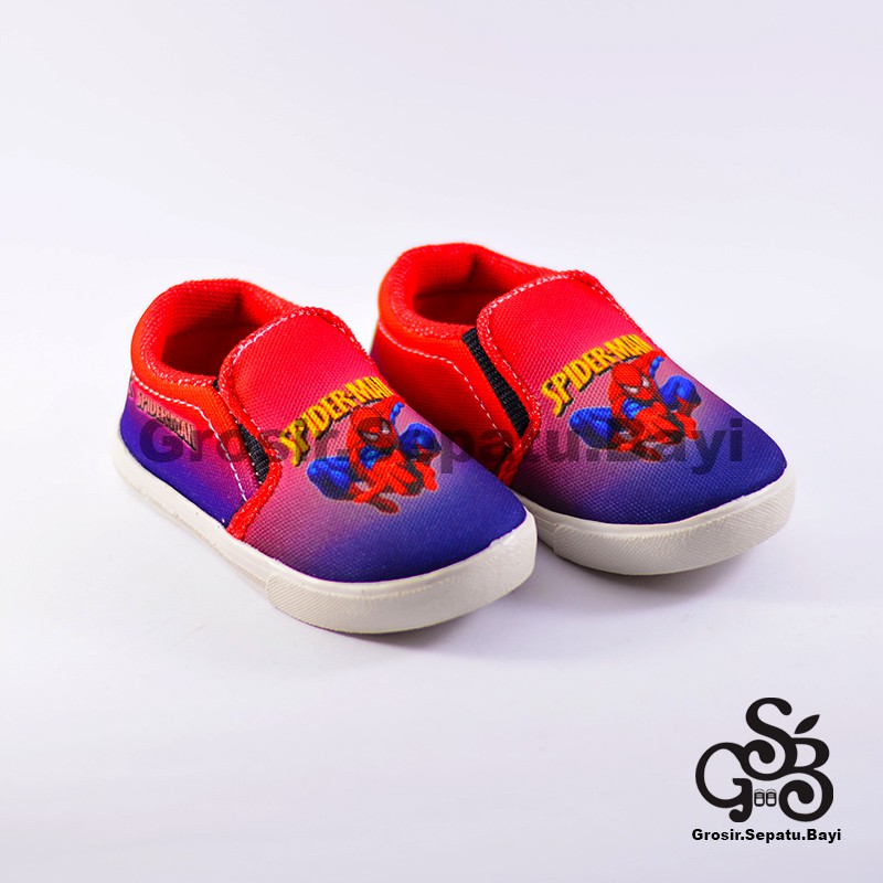 sepatu anak laki laki slip on motif superhero murah