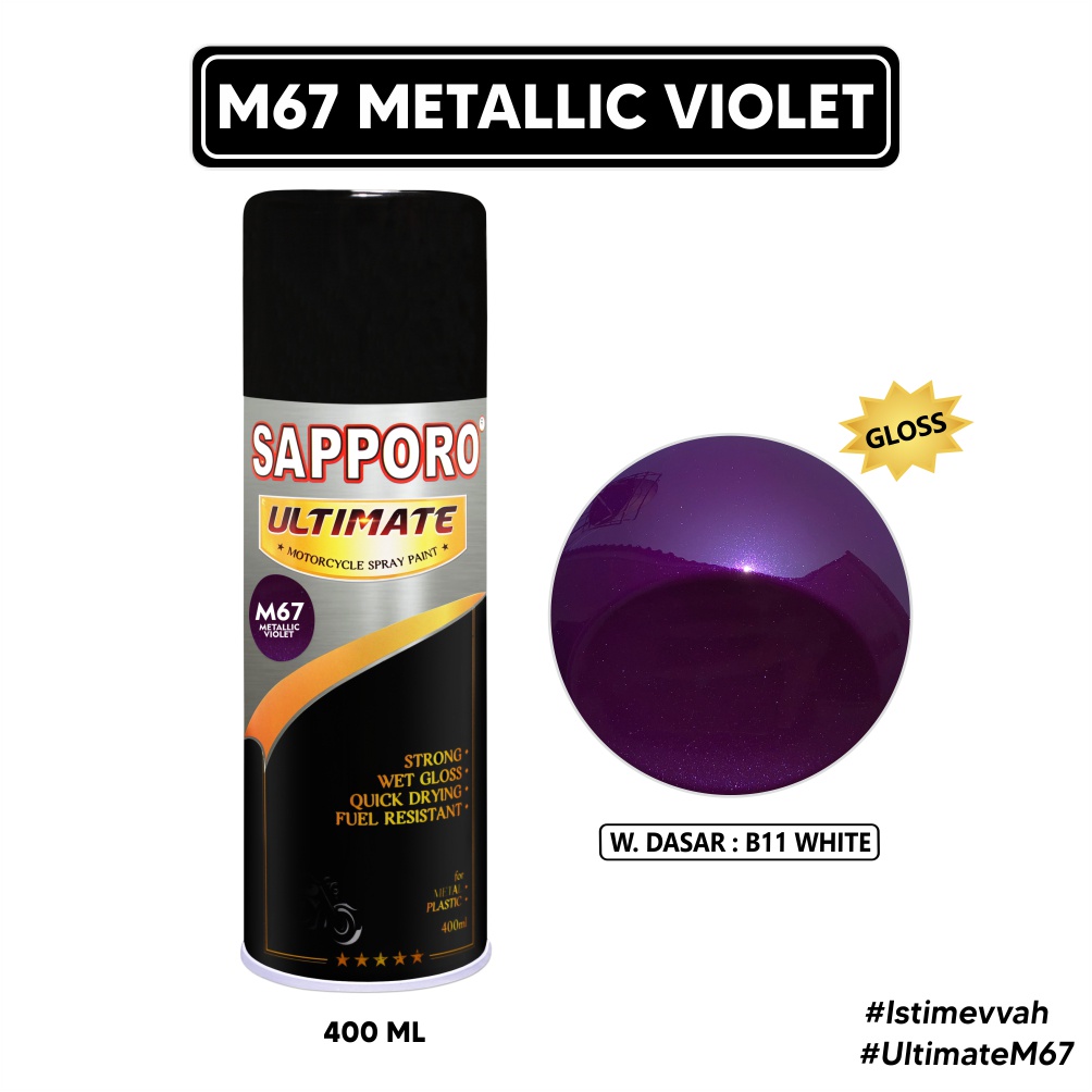 Sapporo Ultimate M67 Metallic Violet / Cat Spray Semprot Aerosol Terbaik