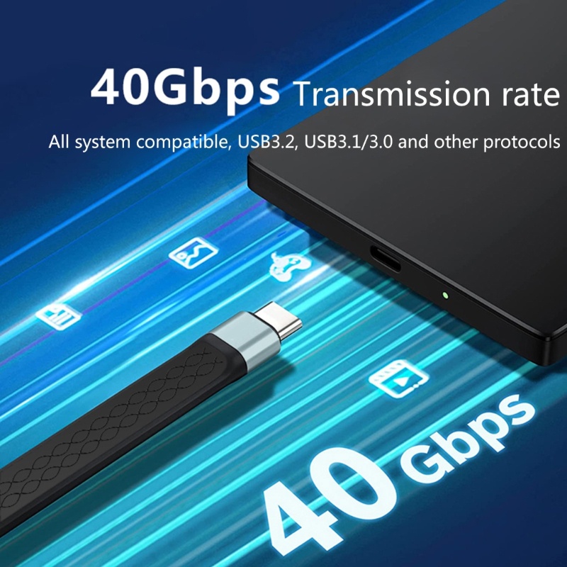 Kabel USB C btsg Untuk Charge4Per3 100W Transfer Data 40Gbps 8K @ 60Hz Video