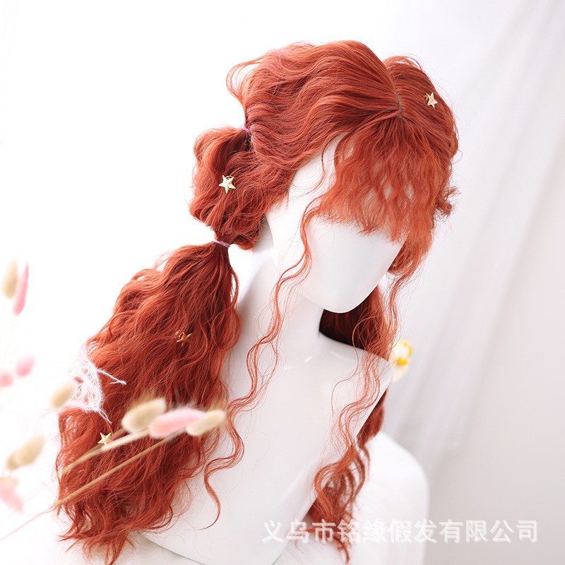 LOL-13 wig rambut palsu wanita brave princess orange curly import