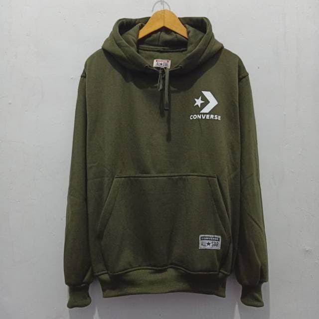 Hoodie Conve Warna Hijau Army Hoodie Pria Hijau Army Hoodie Unisex