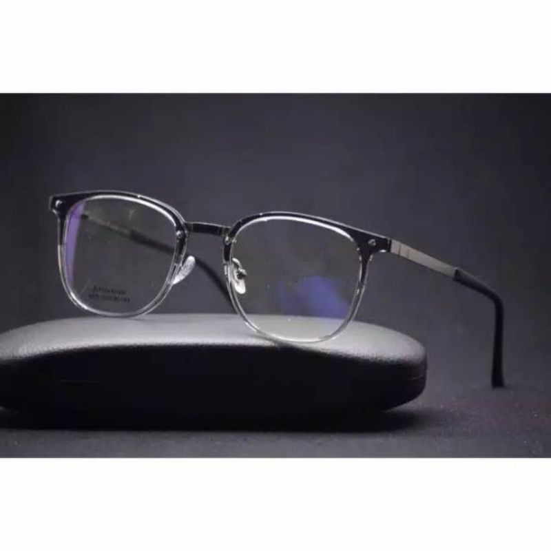 Kacamata frame 6011 pria dan wanita paket lensa minus photocromic/