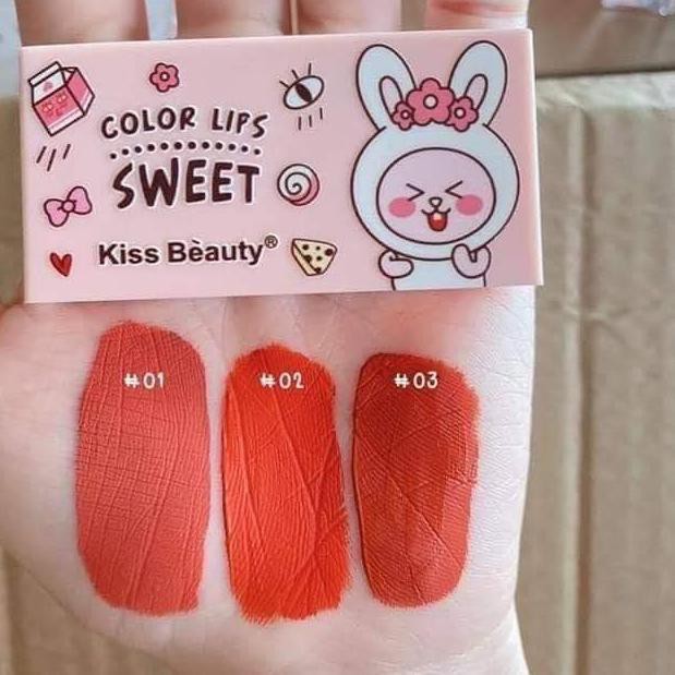 [COD] PROMO BULAN INI!!! lipcream kiss beauty sweet color lips 3in1