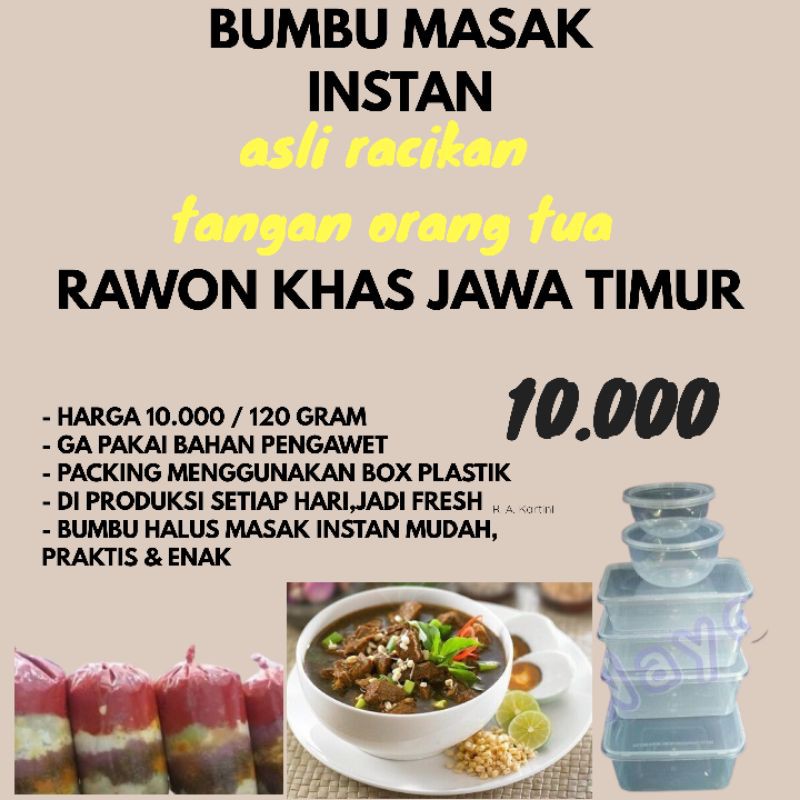 

BUMBU RAWON KHAS JAWA TIMUR - BUMBU MASAK INSTAN MUDAH PRAKTIS ENAK