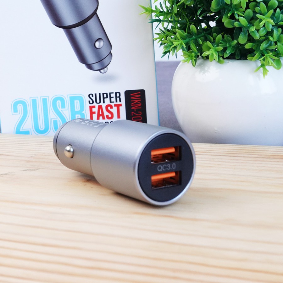 CHARGER MOBIL TALKTIME 2 USB 30W PLUG IN MOBIL FAST CHARGING 30W CAR CHARGER