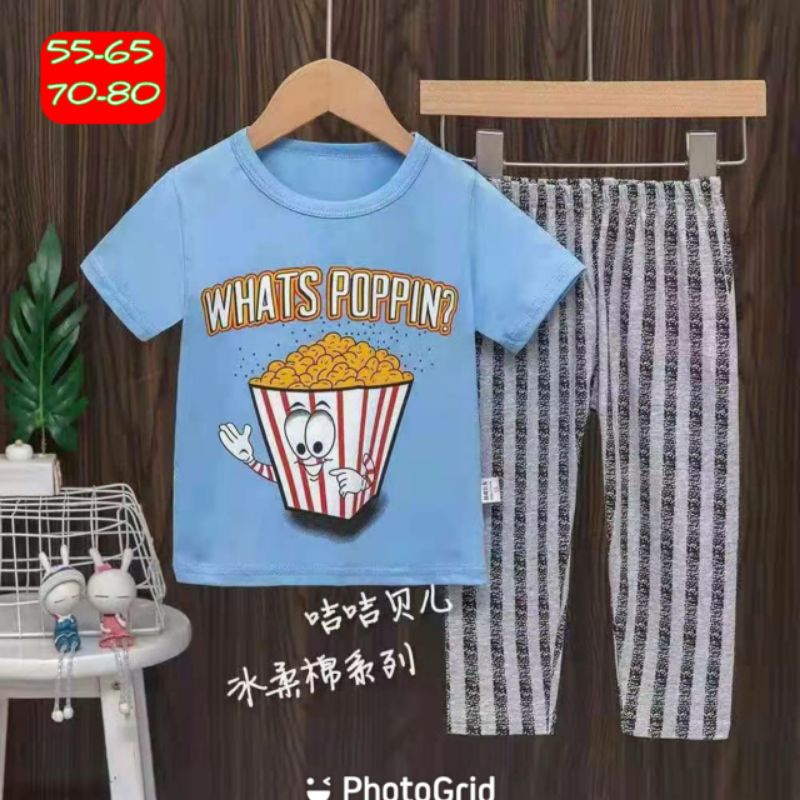 Piyama Import JIJIBEIER Lengan Pendek - Celana Panjang