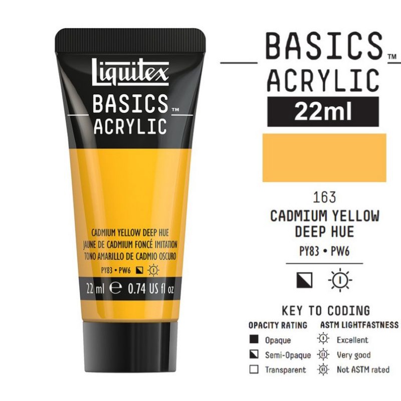 

LIQUITEX BASICS ACRYLIC 22 ML CADMIUM YELLOW DEEP HUE