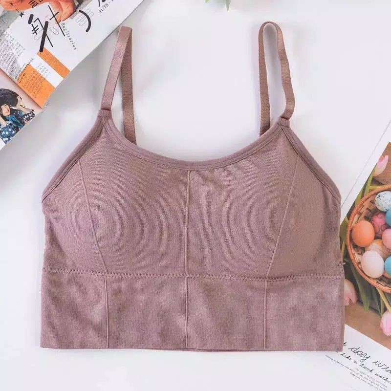 Sporty Korean Crop Tank Top Bra Sport BN56-COKLAT BN56