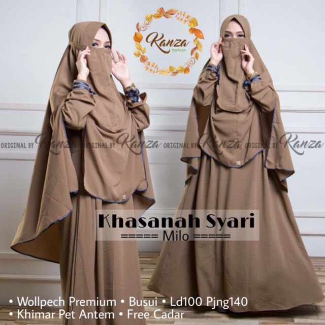 Setelan Gamis Muslimah Jilbab Cadar KHASANAH SYARI Setelan Gamis Muslimah Jilbab Cadar KHASANAH SYARI