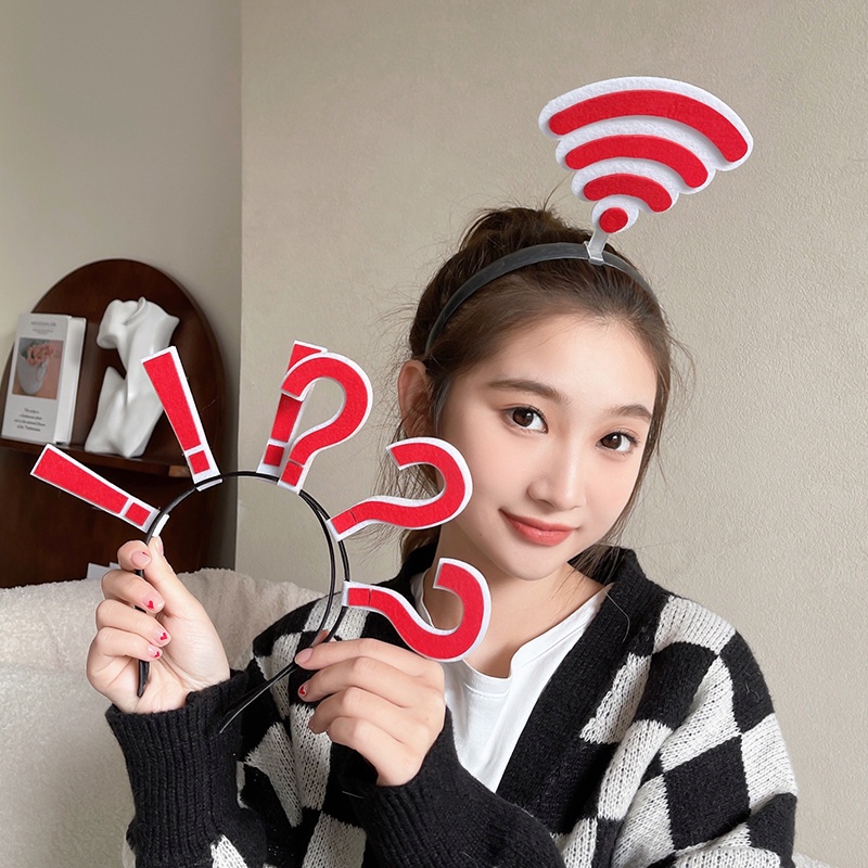 Bando Motif Tanda Tanya Lucu Gaya Korea Untuk Wanita