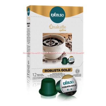 Excelso Unakaffe System Robusta Gold 12pcs Kopi Robusta Kapsul Ekselso Exselso Una Kaffe Unakafe