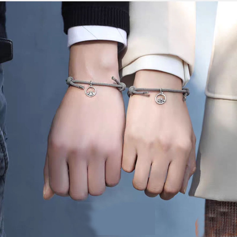 (COD)GELANG TALI SEPASANG COUPLE IMPORT DENGAN MAGNET BRACELET PASANGAN PERSAHABATAN 2 GELANG