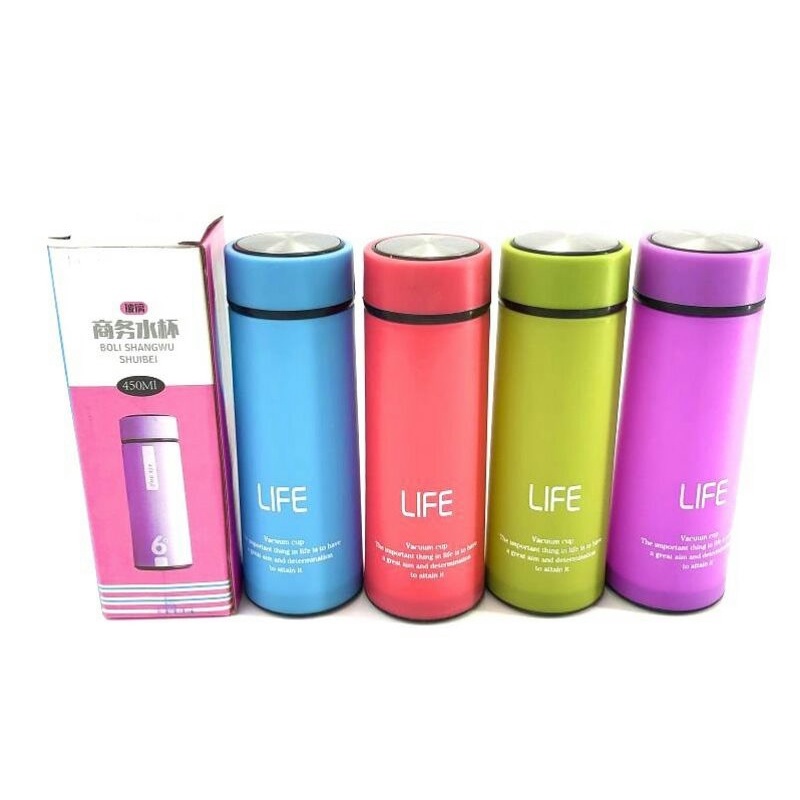 Botol Kaca Life 450ml Botol Air Minum Motif Karakter Animal Termos Glass Bottle Tumbler