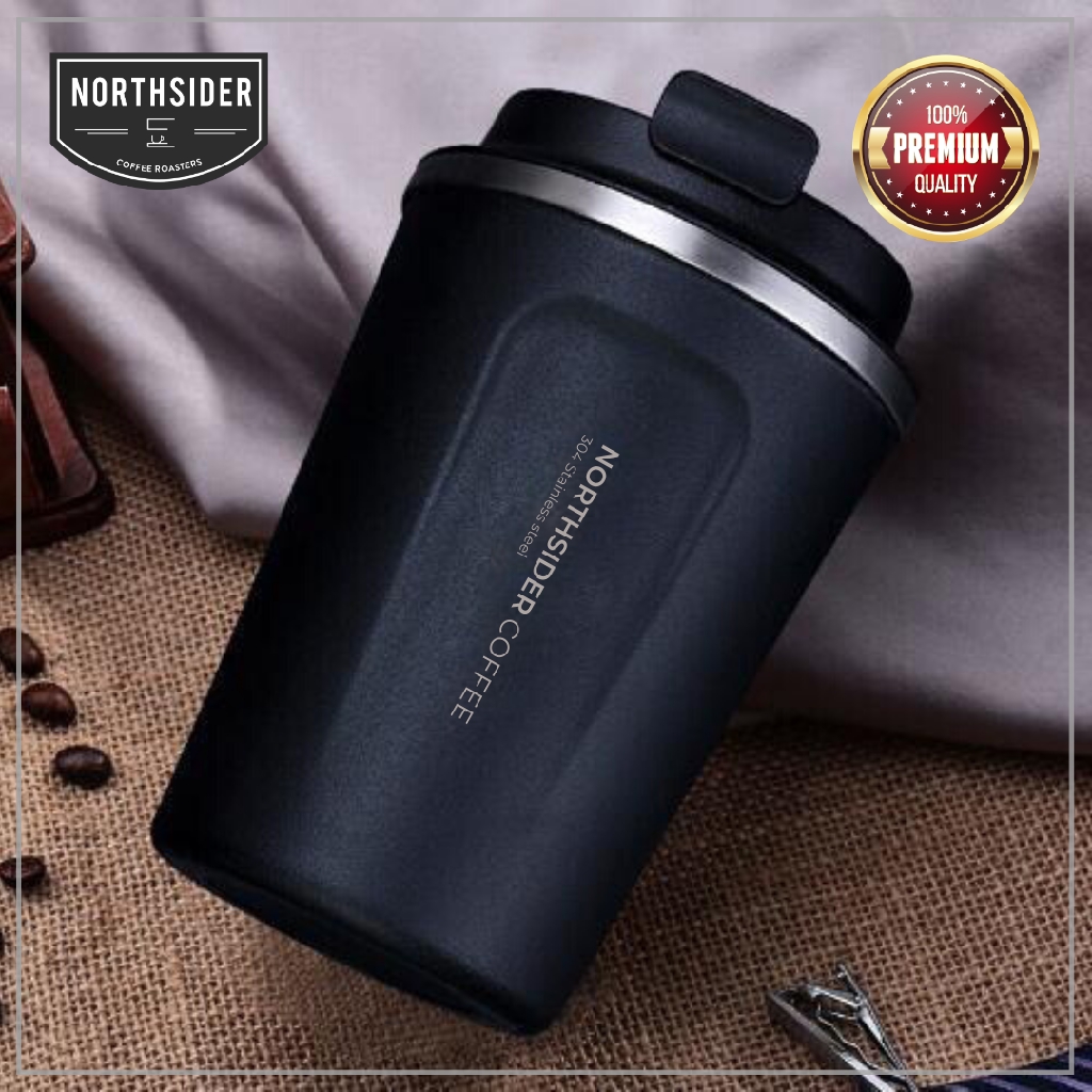 TUMBLER KOPI 380ML &amp; 510ML HITAM - STAINLESS STEEL VACUUM MUGS NORTHSIDER