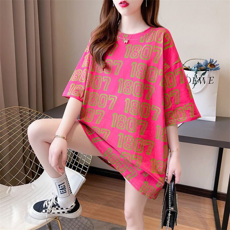 THISTLE - Oversize Tee Tshirt Wanita Model Longgar Motif Angka 1807