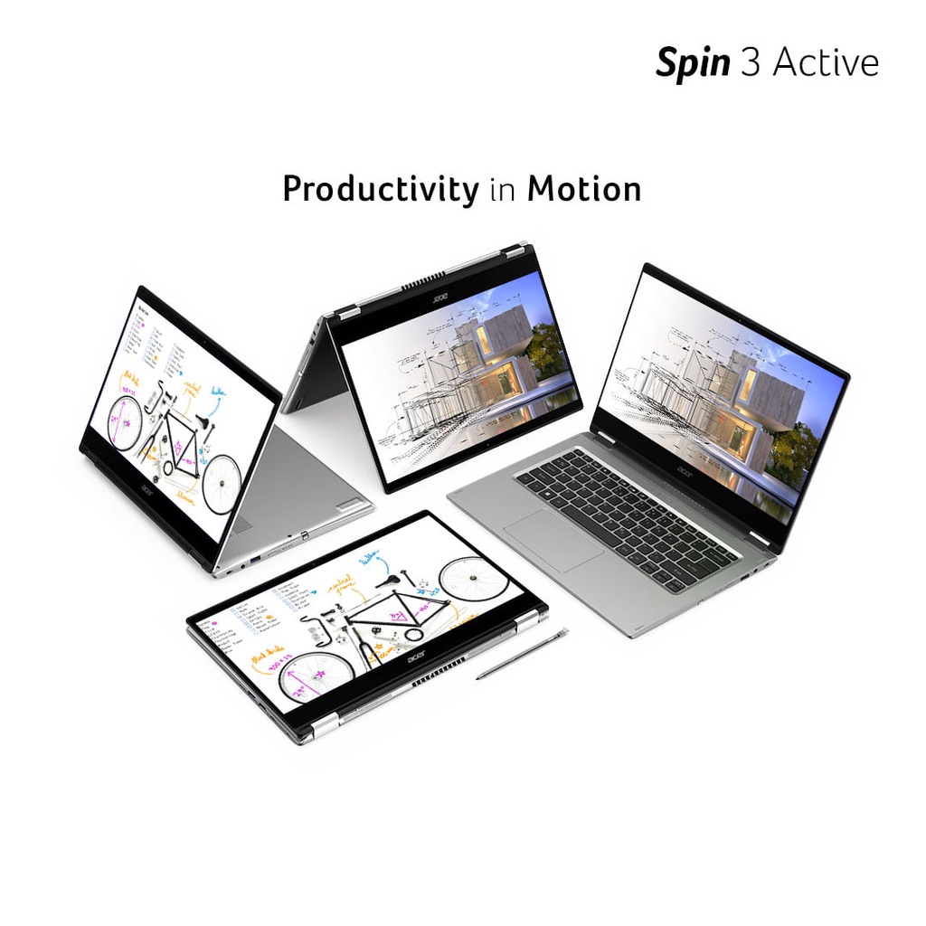 Laptop Acer Spin 3 Active 2in1 Touch Evo - i5 1135G7 8GB 512SSD IrisXe W11+OHS 13.3WQXGA 2K