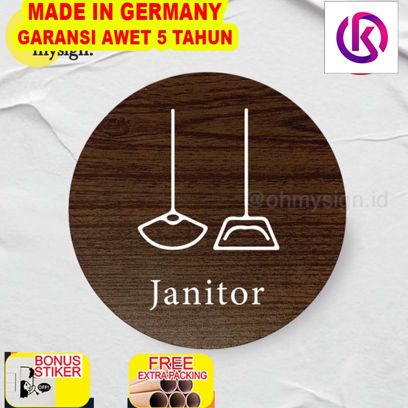 

Grosir Janitor Sign Board Kayu Bulat Print Signage Label Nama