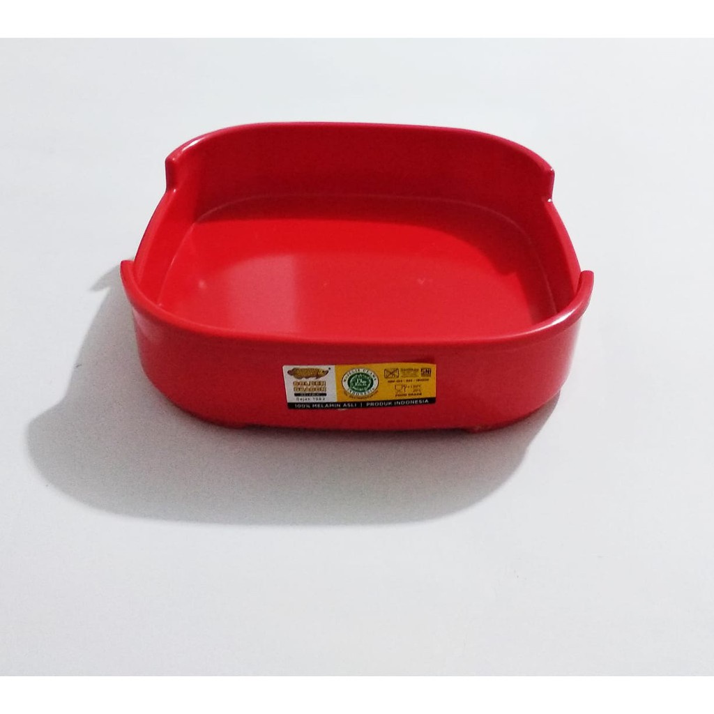 PIRING SHABU P9706 piring MELAMIN Shabu Kotak Susun 6 inch MERAH CANTIK Golden Dragon  - PIRING SAJI