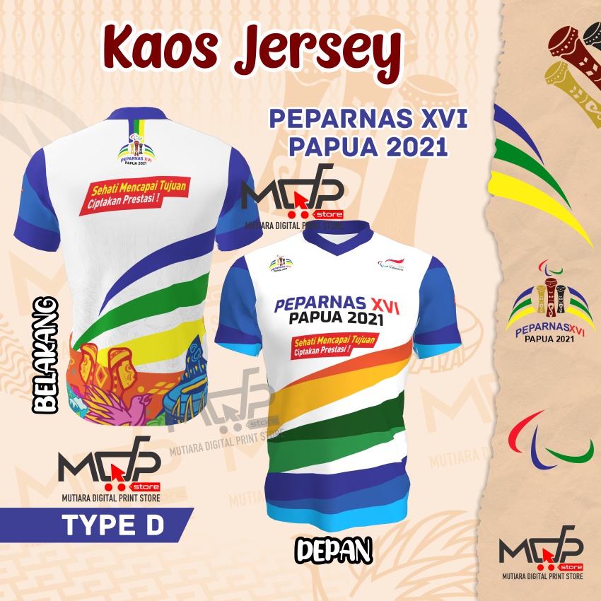 KAOS JERSEY PEPARNAS XVI PAPUA D PON PAPUA 2021 MDPRINSTRORE