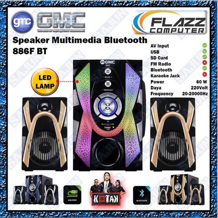Speaker GMC 886F BT Bluetooth 2in1 BT 60Watt parts