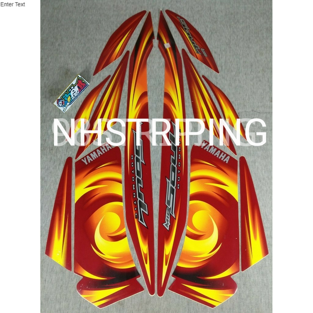 STRIPING MIO SOUL MERAH POLET 2007 STIKER  YAMAHA