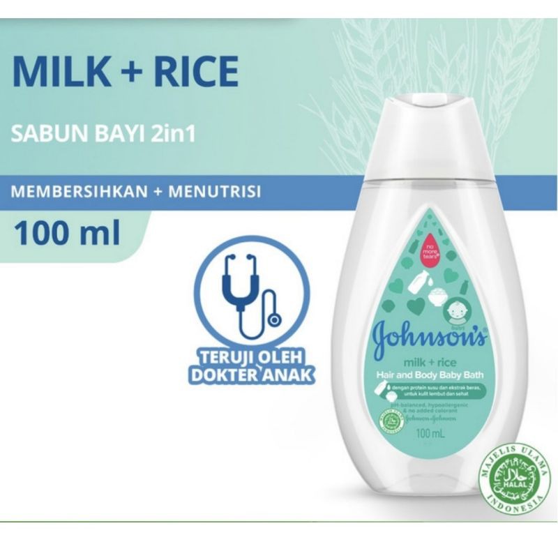 Johnson's Milk+Rice Hair and Baby Bath Sabun Bayi