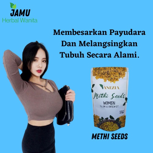 Methi Seeds Herbal Biji Tumbuhan Methi Mengencangkan Memperbesar Payudara Lebih Indah Pelangsing Tub