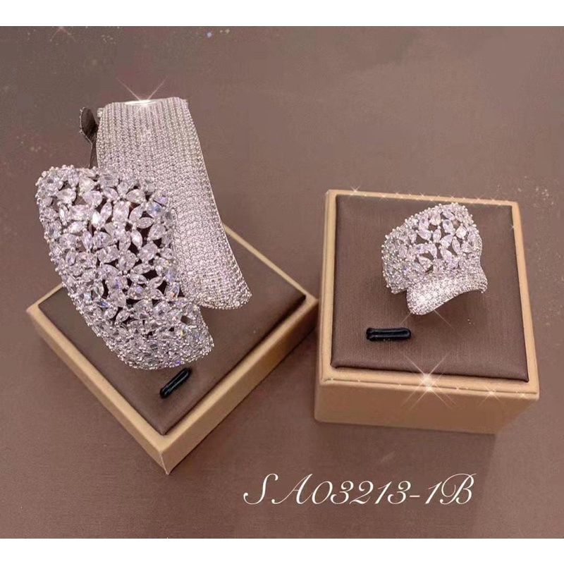 set gelang cincin mewah replika berlian